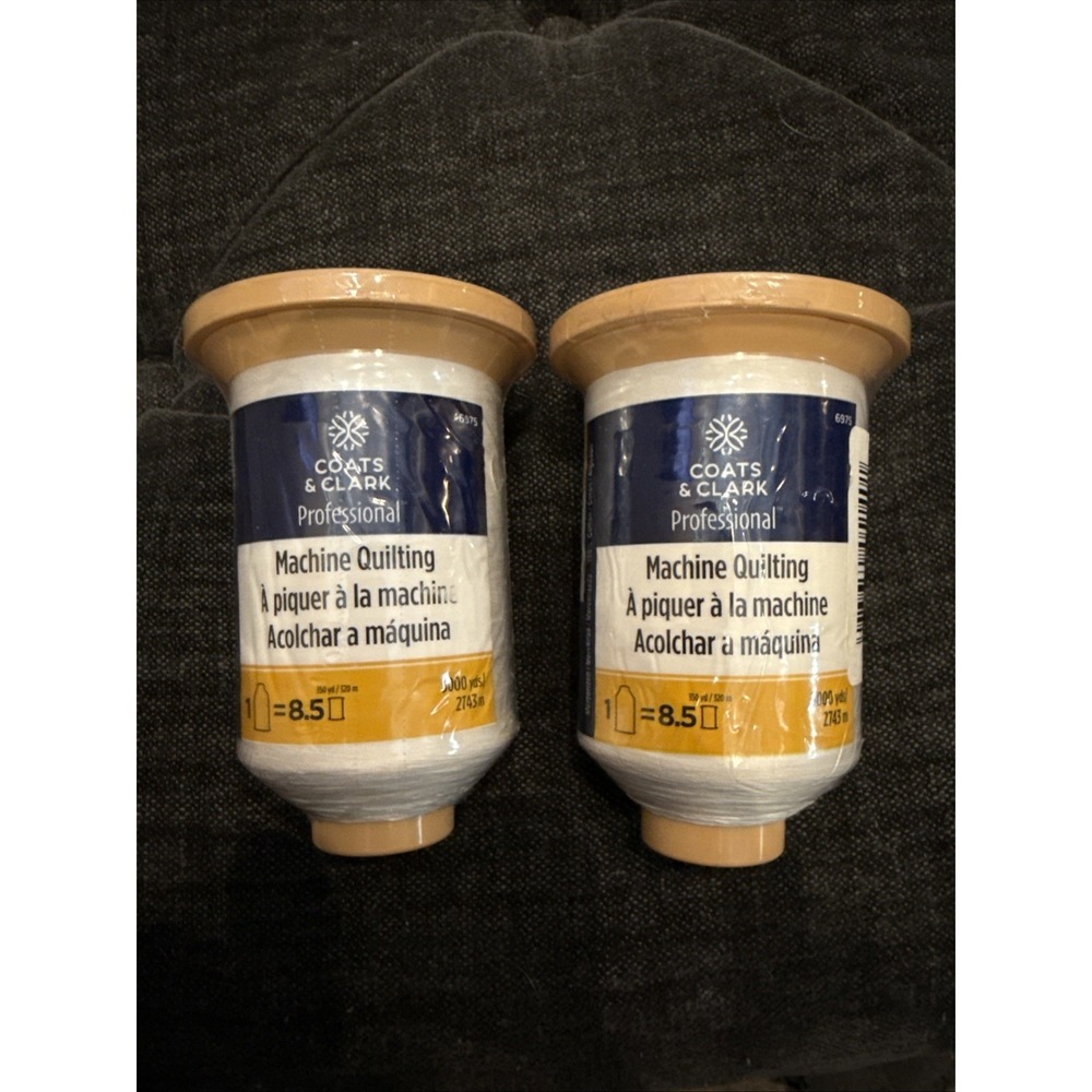 (2) 3000 Yards White Professional Machine Quilting Thread for Longarm Sewing